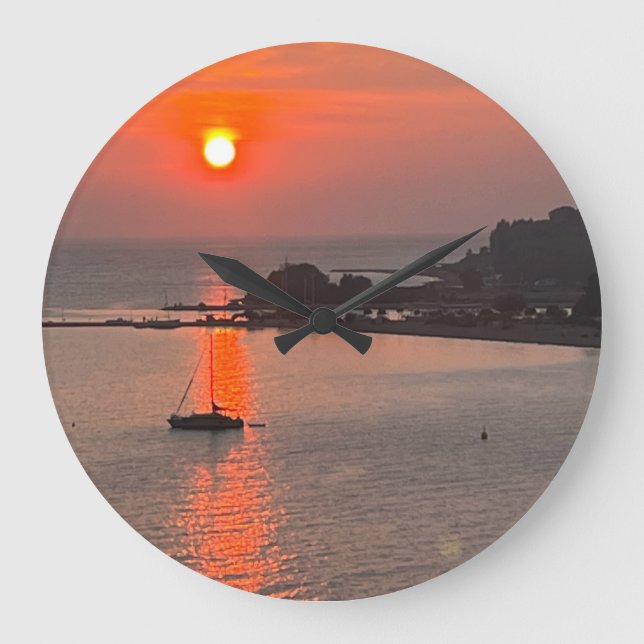 Grande Horloge Ronde Omis Croatie coucher de soleil Orange Sky (Recto)