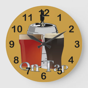 Grande Horloge Ronde On Tap - Beer / Keg Round Wall Clock