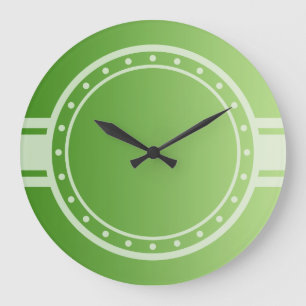 Grande Horloge Ronde ONLY COLOR gradients green - ring & dots white