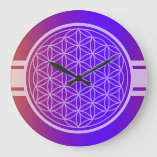 Grande Horloge Ronde ONLY COLOR gradients sunrise - Flower of life