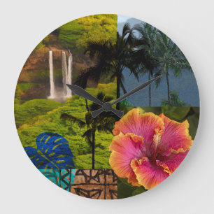 Grande Horloge Ronde Opaeka'a Falls, Kauai Hawaiian Collage
