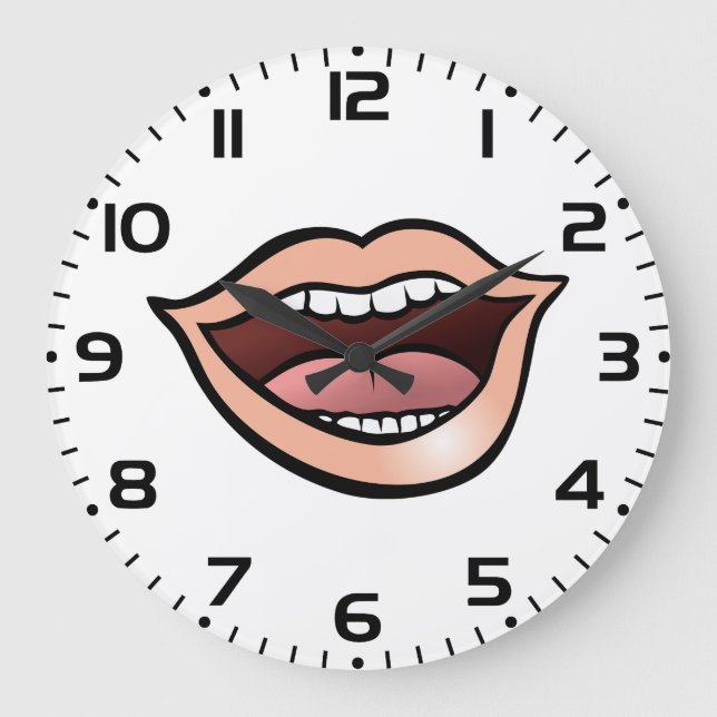 Grande Horloge Ronde Open Mouth Lips Teeth Tongue (Recto)