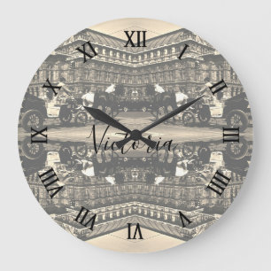 Grande Horloge Ronde Opéra Staatsoper Fiaker Vienne Autriche vintage