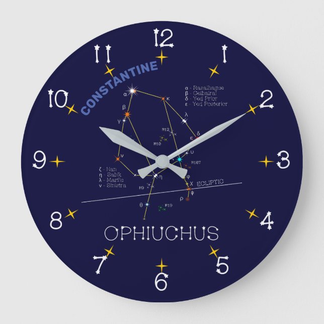 Grande Horloge Ronde Ophiuchus de constellation zodiaque (Recto)