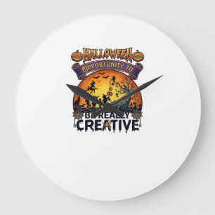 Grande Horloge Ronde Opportunité d'Halloween Soyez vraiment créatif Sor