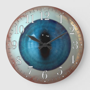 Grande Horloge Ronde Opthalmologiste Eye Doctor Weird Fun Blue Eye Cloc
