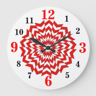 Grande Horloge Ronde Optical art design Wall Clock Red