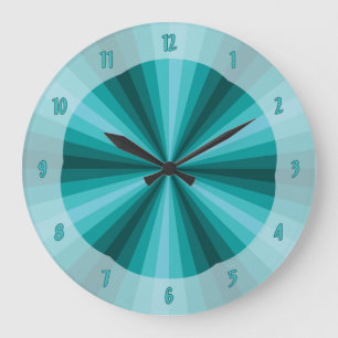 Grande Horloge Ronde Optical Illusion Aqua Clock