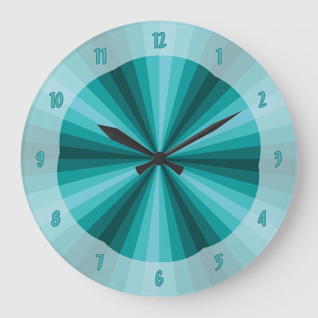 Grande Horloge Ronde Optical Illusion Aqua Clock (Recto)