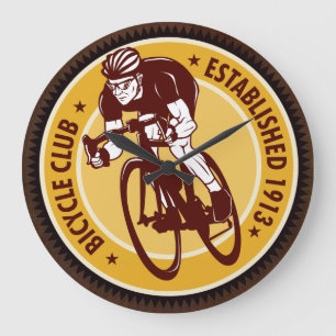 Grande Horloge Ronde Options vintages d'horloge de la bicyclette 12