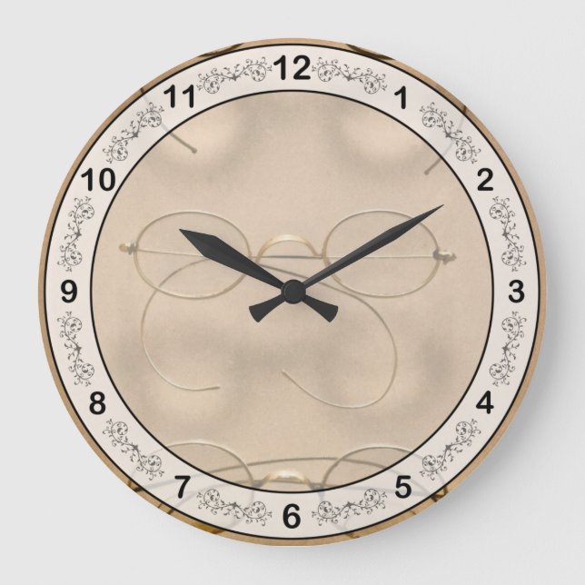 Grande Horloge Ronde Optométriste - Montures en or simples (Recto)