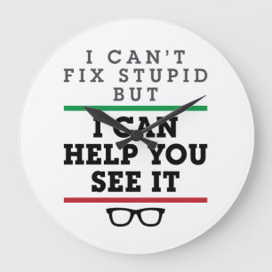 Grande Horloge Ronde Optométriste Optométrie Ophtalmologie Voir Stupide