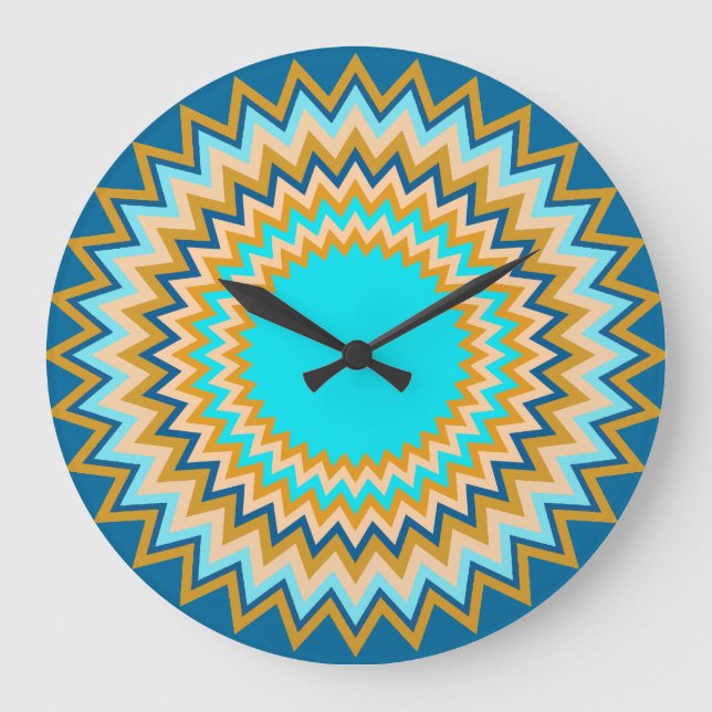 Grande Horloge Ronde Or de turquoise de fête (Recto)