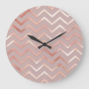 Grande Horloge Ronde or rose : élégant motif vintage.