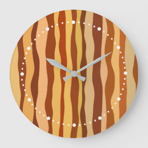 Grande Horloge Ronde Or Sienne Brûlée Doré Rêves du Désert