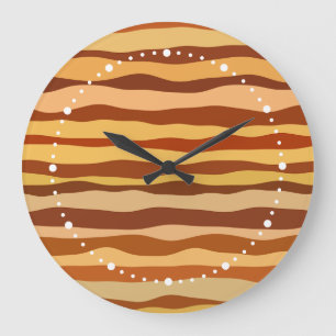 Grande Horloge Ronde Or Sienne Brûlée Doré Rêves du Désert