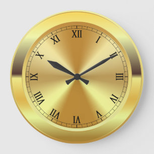 Grande Horloge Ronde Or simulé