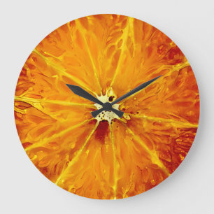 Grande Horloge Ronde Orange Clock