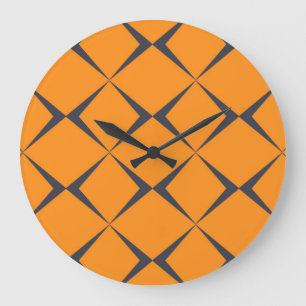 Grande Horloge Ronde Orange, cool, simple, tendance, chevron