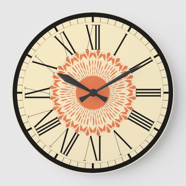 Grande Horloge Ronde Orange et Jaune, "tournesol" (Recto)