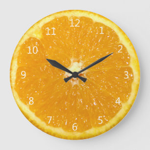 Grande Horloge Ronde Orange Fruit Fresh Slice