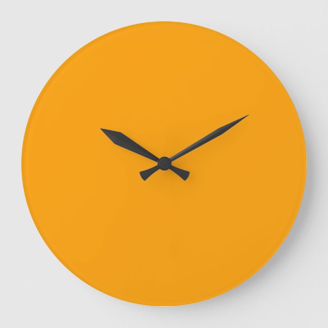 Grande Horloge Ronde Orange Peel couleur solide (Recto)