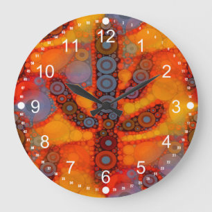 Grande Horloge Ronde Orange Purple Southwestern