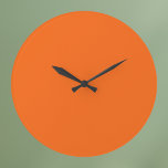 Grande Horloge Ronde Orange Tiger Solid Color<br><div class="desc">Orange Tiger Solid Color</div>