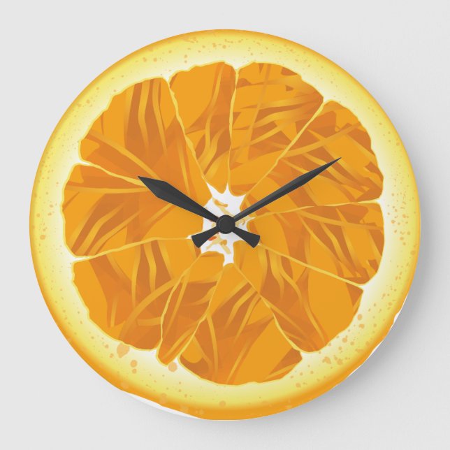 Grande Horloge Ronde Oranges amusant (Recto)