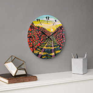 Grande Horloge Ronde Oranges de Valence Peinture par Alfred Fox