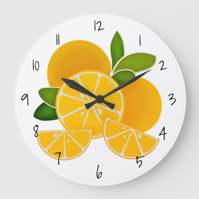 Grande Horloge Ronde Oranges orange agrumes (Recto)
