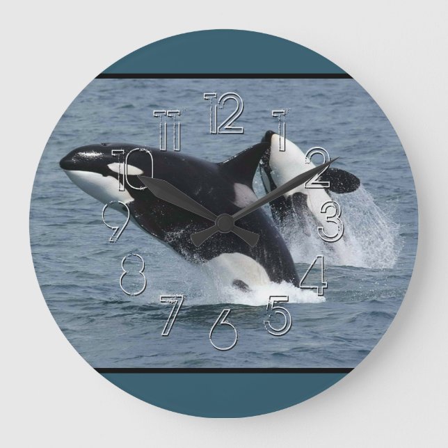 Grande Horloge Ronde Orca Whales Breaching (Recto)
