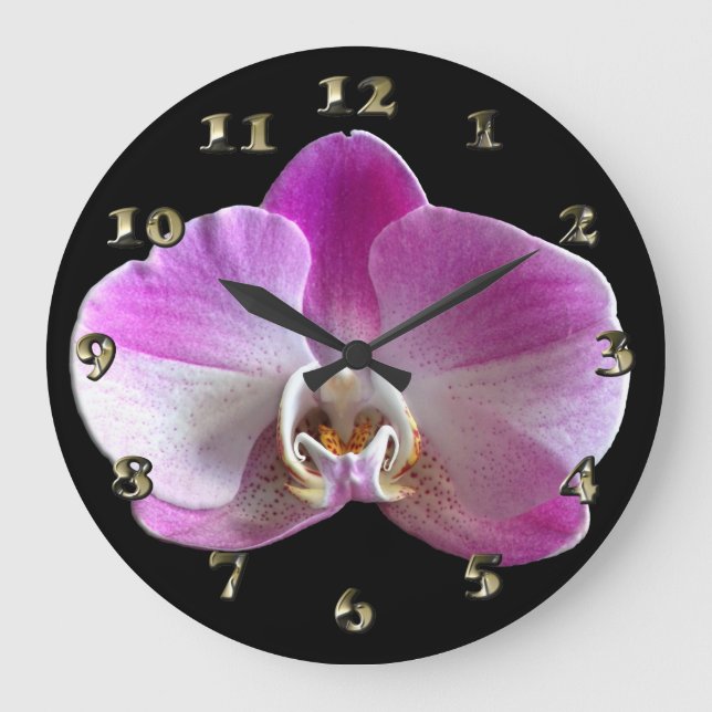 Grande Horloge Ronde Orchid de Purple et White (Recto)