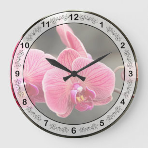 Grande Horloge Ronde Orchidée - Il faut être deux pour tango