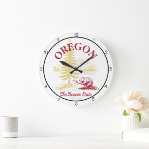 Grande Horloge Ronde Oregon État du Castor Nature