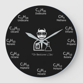 Grande Horloge Ronde Organic Chemistry Clock - Black