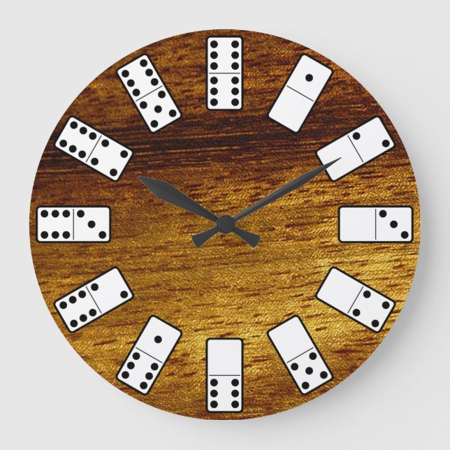 Grande Horloge Ronde Original Domino symbols on teak background (Recto)