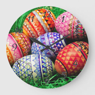 Grande Horloge Ronde Ornate Easter Eggs