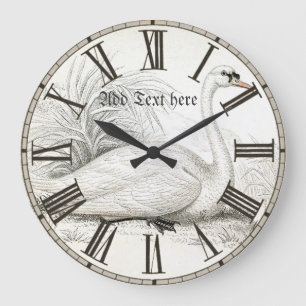 Grande Horloge Ronde Ornithologie vintage illustrée d'oiseaux Personnal