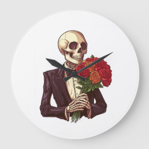 Grande Horloge Ronde Os Amants � Squelette Romantique Drôle