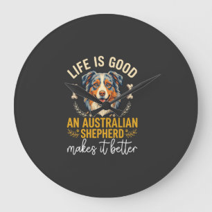 Grande Horloge Ronde Os Australien Bonne Vie Bone de chien de berger