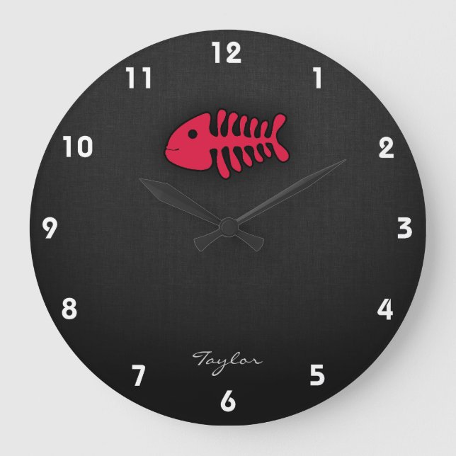 Grande Horloge Ronde Os de poisson rouge Crimson (Recto)