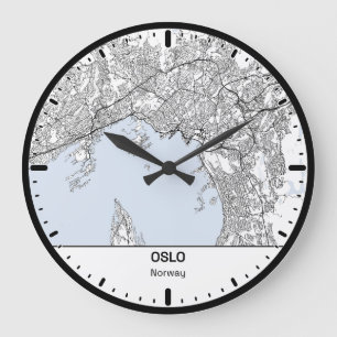 Grande Horloge Ronde Oslo Clock City Line Art