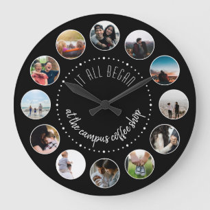Grande Horloge Ronde Où tout a commencé l'amour Histoire Photo Collag