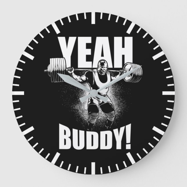 Grande Horloge Ronde Ouais Buddy - Ronnie Coleman Squat - Motivation Gy (Recto)