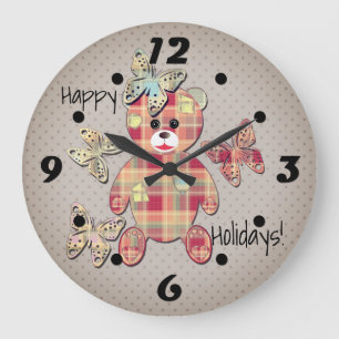 Grande Horloge Ronde Ours en peluche