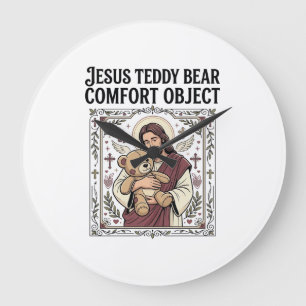 Grande Horloge Ronde Ours en peluche Jésus Objet de confort Ours en pel