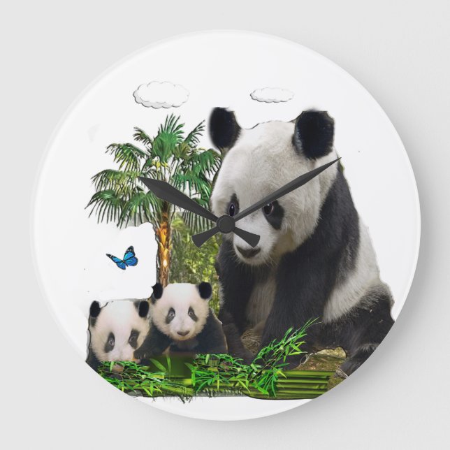Grande Horloge Ronde Ours pandas (Recto)