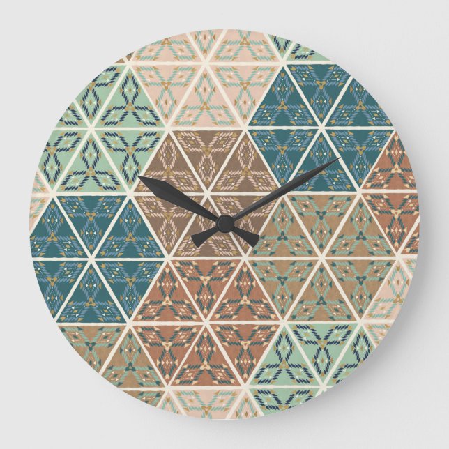 Grande Horloge Ronde Outdoor | Blue & Green Tribal Pattern (Recto)