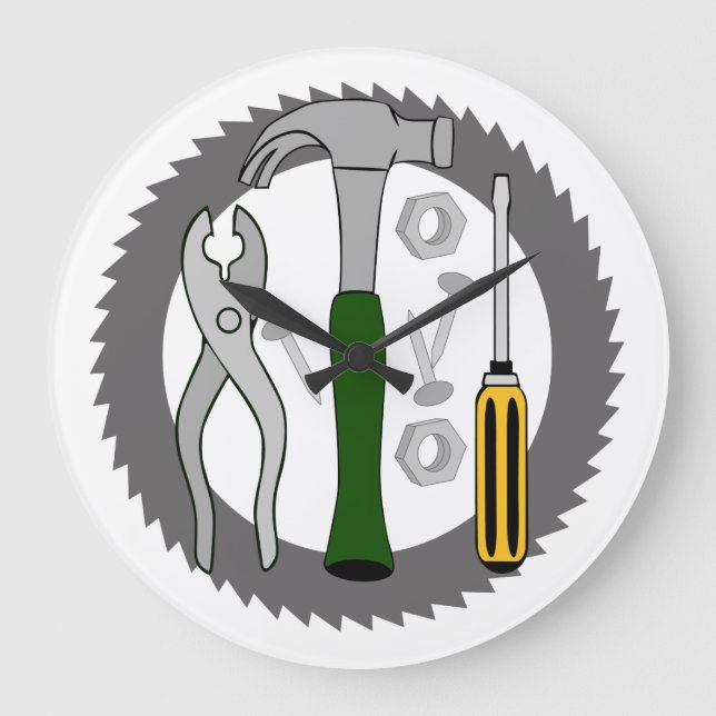 Grande Horloge Ronde Outils Handyman (Recto)